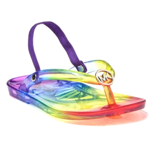 🧁🆕 MICHAEL KORS Rainbow Ombré Jelly Sandals - Toddler Size 9 - Picture 1 of 5